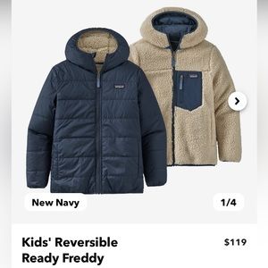 Boys Patagonia reversible ready Freddy hoodie size xl 14 EUC
